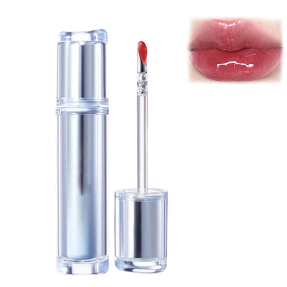 Ice Watery Lip Gloss  Clear Jelly, Moisturizing, Lightweight, Non-Sticky, Tinted, Long-Lasting Radiant Shine