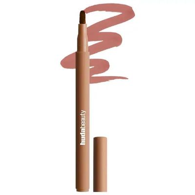 H.U.D.A - Lip Contour Lip Stain for 12-Hour Wear, Long-wearing, Liquid Formula, Matte Finish, Full Coverage, Cruelty-Free - Color: Soft Nude - (neutral brown) - Size: (0.03 oz/1 mL)