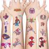 10 Sheets Spider-Man Temporary Tattoos Stickers Mixed Style Body Art Temporary Tattoos Fake stickerfor Classroom Reward Birthday Party Event Decor (Superhero) view 1