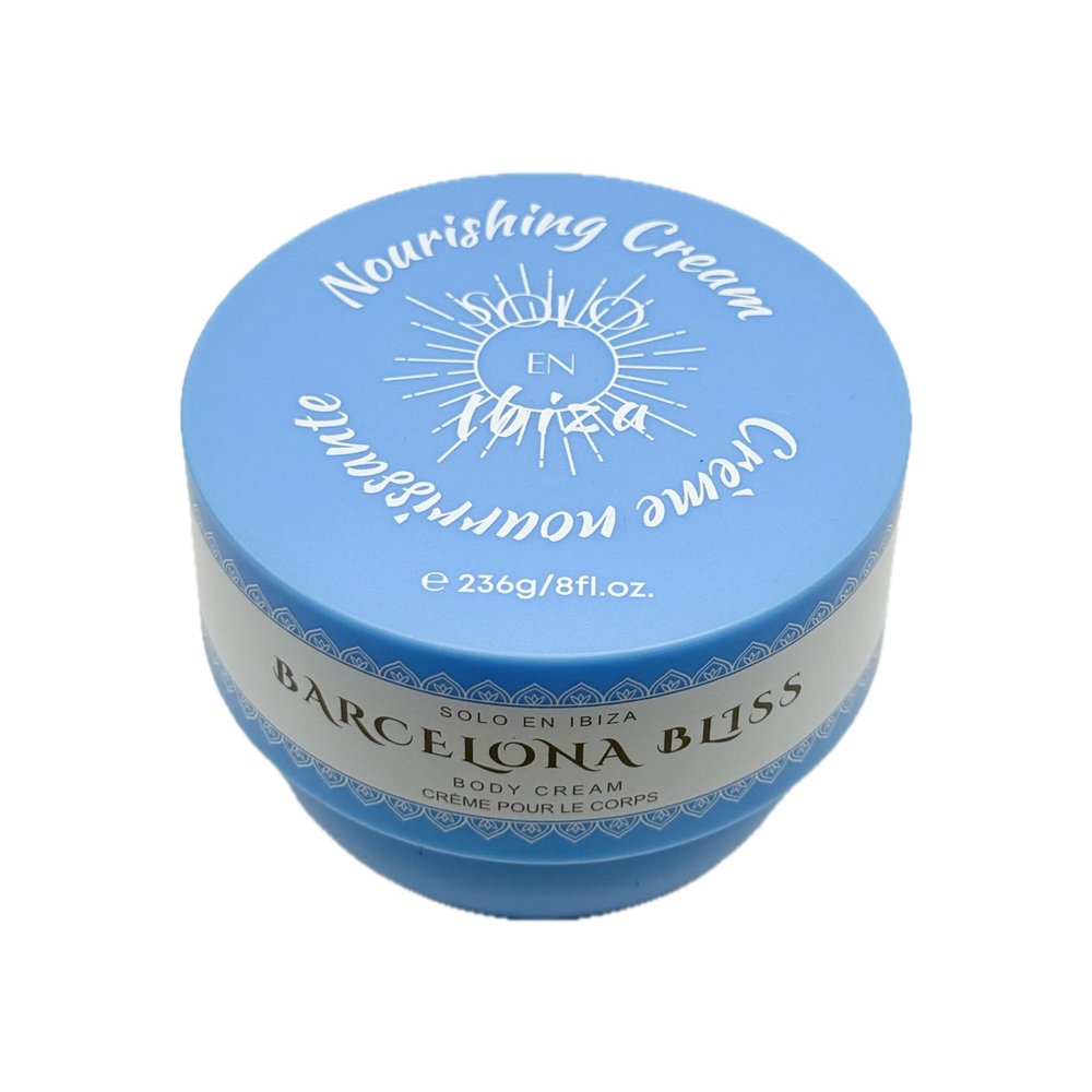 Barcelona Bliss Nourishing Body Cream by Solo en Ibiza, Blue, 8 fl oz, 236g