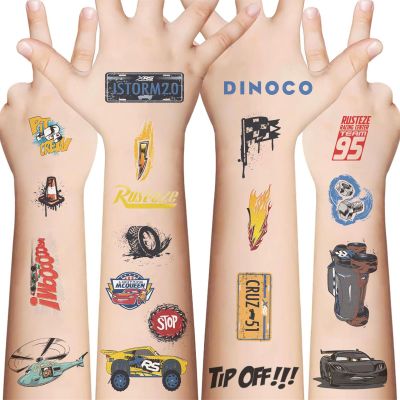10 Sheets Temporary Disney Car Tattoos Stickers Mixed Style Body Art Temporary Tattoos Fake stickerfor Classroom Reward Birthday Party Event Decor (Car)