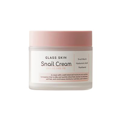 DEARBOO Glass Skin Snail Cream, 80mL  Lightweight Hydrating Facial Moisturizer with Snail Mucin for a Smooth, Radiant-Looking Complexion