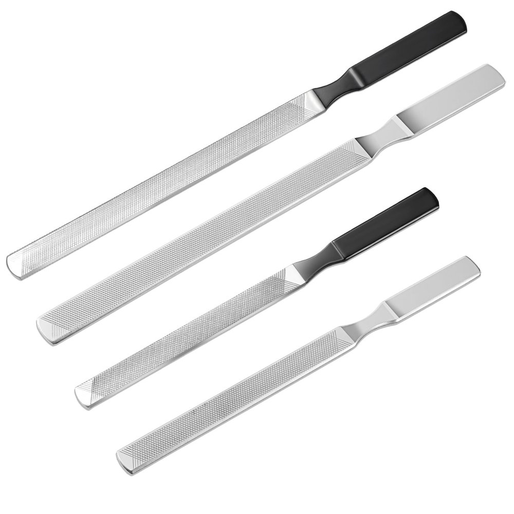 Toe Nail Files for Thick Nails, 4 Pcs Professional Stainless Steel Files, Coarse Grit Tool for Toenails Fingernails Seniors Dogs Manicure Pedicure