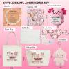 1ze1ziyo Axolotl Lover Gifts Include Canvas Bag Makeup Bag Keychain Stickers Bracelet Positive Crochet Axolotl Card for Daughter Granddaughter Sister Friends Birthday Christmas Gifts view 2
