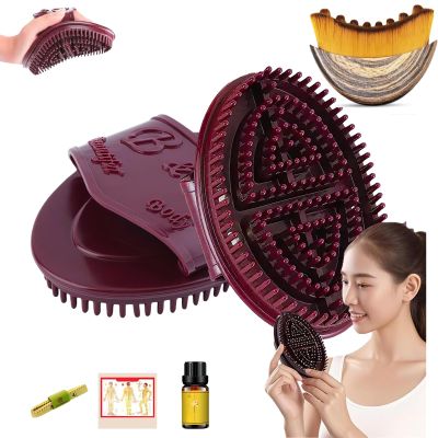 2 Set Magnetic Meridian Brush fo Belly-Professional Meridian Brush Massage Body Tool, Anti-Cellulite & Lymphatic Drainage Massage Brush for Belly, Full Body Relaxation for Beauty Salon &HomeUse (2)