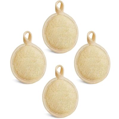 4-Pack Microfiber Facial Pads, Natural-Color, Reusable Makeup Remover Rounds, 4 Count