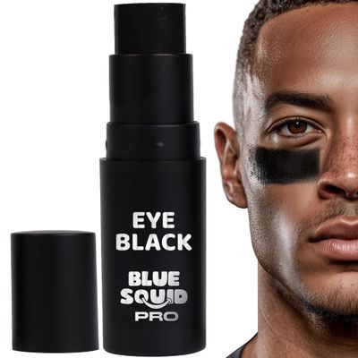 Blue Squid PRO Eye Black Anti Glare Sports Stick for Football, Baseball Accessories, Softball Stuff, Black Face Paint Stick - Waterproof Body Paint Baseball, Softball Game Hypoallergenic Non-Toxic
