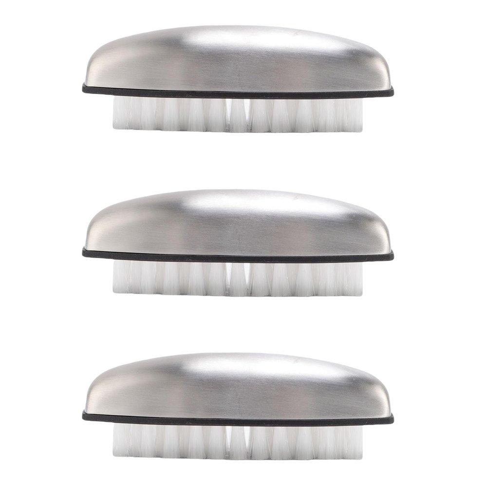Aramox Stainless Steel Vegetable Washing Scrubber Brush Odor Remover Multipurpose Hand Fingernail Brushes, 3pcs Potato Sets with 304 Handle, Kitchen Nail Tools