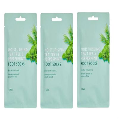 Everyday Cosmetics, Moisturising Tea Tree and Peppermint Foot Socks (Pack of 3),Intensely nourishes for Smooth, Soft feet.
