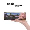 FZQVSLCM Pencil Case Leather Pen Bags Travel Makeup Bag Mount Fuji Cherry Blossom Trees Toiletry Bag Portable Cosmetic Bags Coin Purse view 3