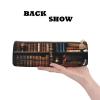 FZQVSLCM Pencil Case Leather Pen Bags Travel Makeup Bag Books on the Bookshelf Toiletry Bag Portable Cosmetic Bags Coin Purse view 3