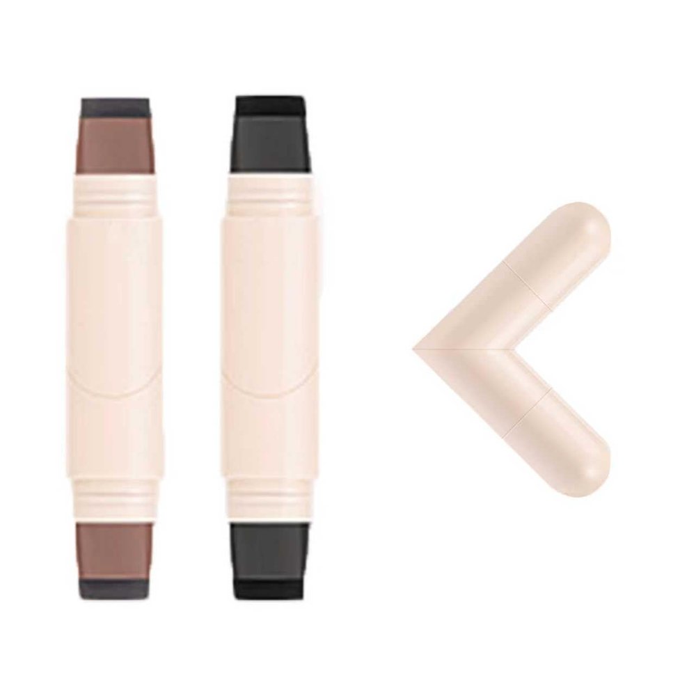 2pcs Rotatable Eyeliner Stamp Set - Quick Shaping Tool with Left/Right Eye Marked, Smudge-Proof & Long-Lasting, Ready to Use, Flawless Winged Eyeliner for Beginners & Makeup Enthusiasts, Black & Brown