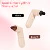 2pcs Rotatable Eyeliner Stamp Set - Quick Shaping Tool with Left/Right Eye Marked, Smudge-Proof & Long-Lasting, Ready to Use, Flawless Winged Eyeliner for Beginners & Makeup Enthusiasts, Black & Brown view 3