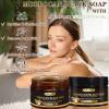 2 Pack Moroccan Black Soap Hammam, Morocco Body Scrub with Exfoliating Glove, Exfoliating Body Cleanser, Argan Oil & Eucalyptus  Deep Cleansing, Softens Skin view 2