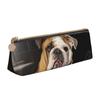 FZQVSLCM Pencil Case Leather Pen Bags Travel Makeup Bag English-Bulldog Toiletry Bag Portable Cosmetic Bags Coin Purse view 1