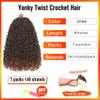 10 Inch Yanky Twist Crochet Hair for Black Women 7 Packs Pre-looped Mini Passion Twist Hair Short Boho with Curly Ends Synthetic Kinky Brown Spring Twist Crochet Hair10 Inch,OT30#) view 2