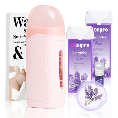 Waxpro Roll-On Wax Kit for Hair Removal, Roll on Waxing Kit for Women, At-Home Wax Warmer Kit with Hard Wax Refill, Honey Formula Gentle on Skin, Portable Gift for Body Legs Arms-Honey