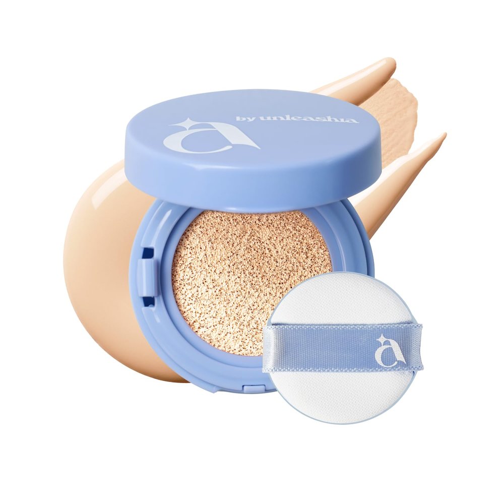 [A by Unleashia] Hey Dew Blue Cushion | 26 Shades, Compact Size, Triple Functional (Toning, Anti-Wrinkle, UV Protection), Buildable Coverage & Radiant, Dewy Finish (19N Cooing)