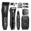 Soonsell Manscape Beard Trimmer for Men,IPX7 Waterproof 4 in 1 Men's Grooming Kit,Ball Shaver,Nose Hair Clippers,Electric Razor,Hair Clippers for Men,LED Display,Wet/Dry Trimmer view 1