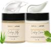 BASK & LATHER Curly Hair Kit for Coils & Curls  Curl Cream & Flaxseed Coiling Jelly Duo, Definition, Hydration & Shine, Natural, Paraben-Free, 8oz Each view 1