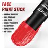 YBUETE Red Oil Based Face Body Paint Stick, Non-toxic Full-coverage Face Painting for Halloween Cosplay SFX Makeup Clown Joker Demon Vampire, Waterproof Cream Red Eye Black Stick for Costumes Party view 3