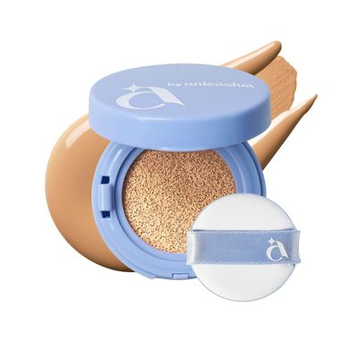 [A by Unleashia] Hey Dew Blue Cushion | 26 Shades, Compact Size, Triple Functional (Toning, Anti-Wrinkle, UV Protection), Buildable Coverage & Radiant, Dewy Finish (23W Sunday)