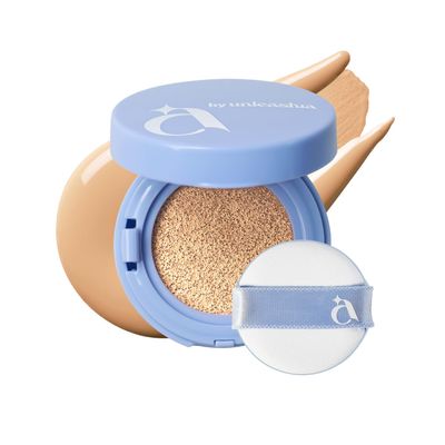 [A by Unleashia] Hey Dew Blue Cushion | 26 Shades, Compact Size, Triple Functional (Toning, Anti-Wrinkle, UV Protection), Buildable Coverage & Radiant, Dewy Finish (23N Witty)