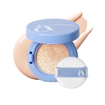 [A by Unleashia] Hey Dew Blue Cushion | 26 Shades, Compact Size, Triple Functional (Toning, Anti-Wrinkle, UV Protection), Buildable Coverage & Radiant, Dewy Finish (18C Lucir)
