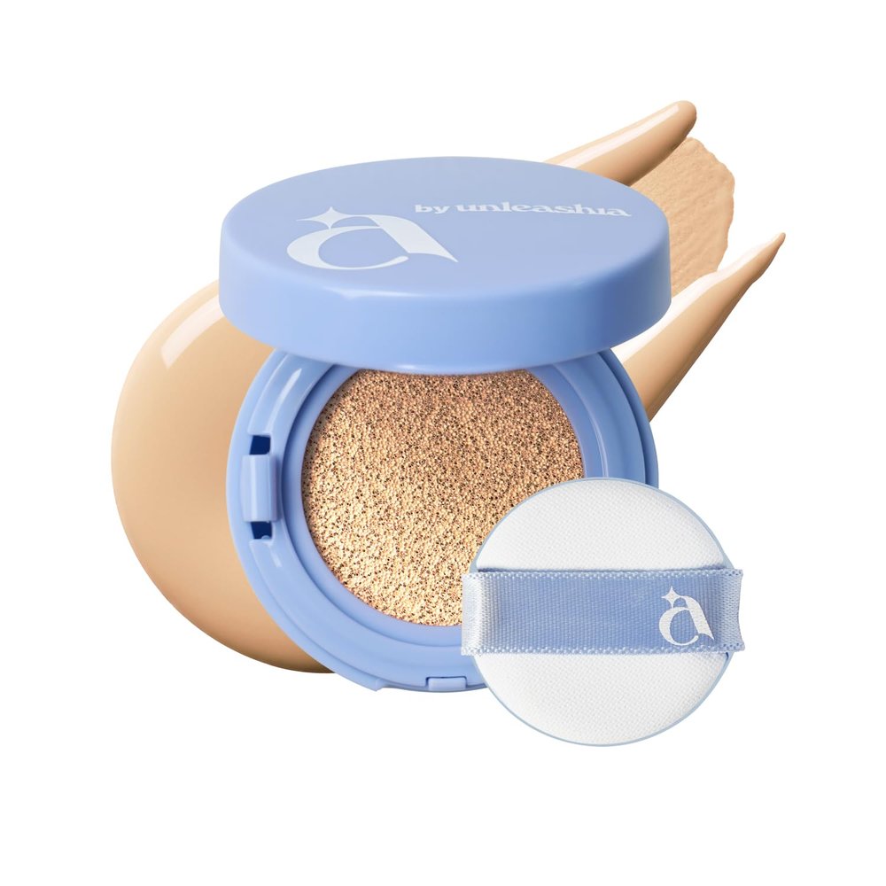 [A by Unleashia] Hey Dew Blue Cushion | 26 Shades, Compact Size, Triple Functional (Toning, Anti-Wrinkle, UV Protection), Buildable Coverage & Radiant, Dewy Finish (22N Muse)