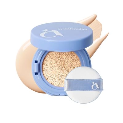 [A by Unleashia] Hey Dew Blue Cushion | 26 Shades, Compact Size, Triple Functional (Toning, Anti-Wrinkle, UV Protection), Buildable Coverage & Radiant, Dewy Finish (18N Murmur)