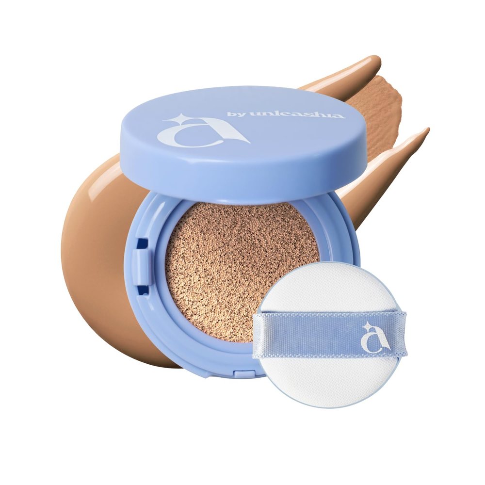 [A by Unleashia] Hey Dew Blue Cushion | 26 Shades, Compact Size, Triple Functional (Toning, Anti-Wrinkle, UV Protection), Buildable Coverage & Radiant, Dewy Finish (25N Ashrose)