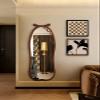 63" X 22" Irregular Vanity Mirror, Wood Frame Full Length Mirror Hanging Or Leaning Against Wall view 4