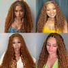 Xddnamei Augfst Virgin Weave Human Hair Bundles 300g Color 30 Light Brown Deep Wave Bundles Human Hair 10 12 14 Inch 11A Unprocessed Soft Sewn In Quick Weave Hair Bundles for Black Women view 2
