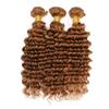 Xddnamei Augfst Virgin Weave Human Hair Bundles 300g Color 30 Light Brown Deep Wave Bundles Human Hair 10 12 14 Inch 11A Unprocessed Soft Sewn In Quick Weave Hair Bundles for Black Women view 4
