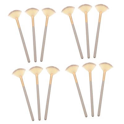12pcs Facial Mask Brush Fan Shaped Beauty Makeup Brush Face Beauty Tool Reusable Easy to Clean(Multi)