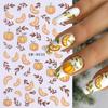 6 Sheets Autumn Maple Leaves Nail Art Stickers 3D Self-Adhesive Thanksgiving Day Nail Stickers Fall Leaf Mushroom Pumpkin Squirrel Nails Decals for Women Manicure Supplies view 2