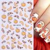 6 Sheets Autumn Maple Leaves Nail Art Stickers 3D Self-Adhesive Thanksgiving Day Nail Stickers Fall Leaf Mushroom Pumpkin Squirrel Nails Decals for Women Manicure Supplies view 3