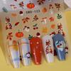 6 Sheets Autumn Maple Leaves Nail Art Stickers 3D Self-Adhesive Thanksgiving Day Nail Stickers Fall Leaf Mushroom Pumpkin Squirrel Nails Decals for Women Manicure Supplies view 4