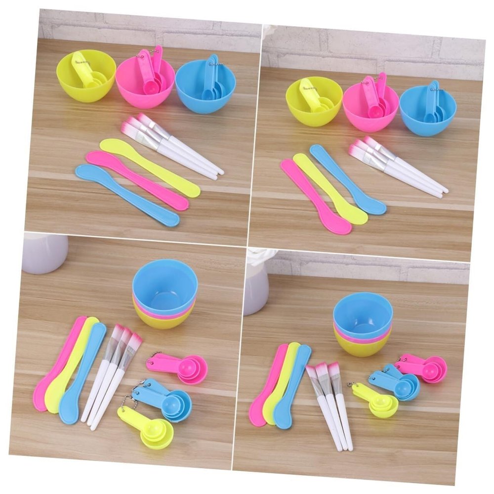 3set DIY Facial Mask Bowl Brush Stick Spoon Skincare Face Mask Spa Tool Reusable Supplies
