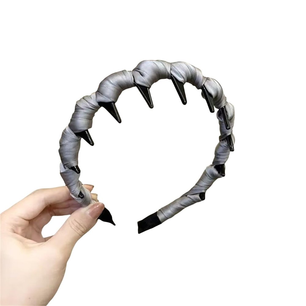 2025 New U Shape Fashion Tooth Hair Comb Headband, Elegant Braided Wavy Headband, Non Slip Hair Hairband for Women (S1 grey,One size)