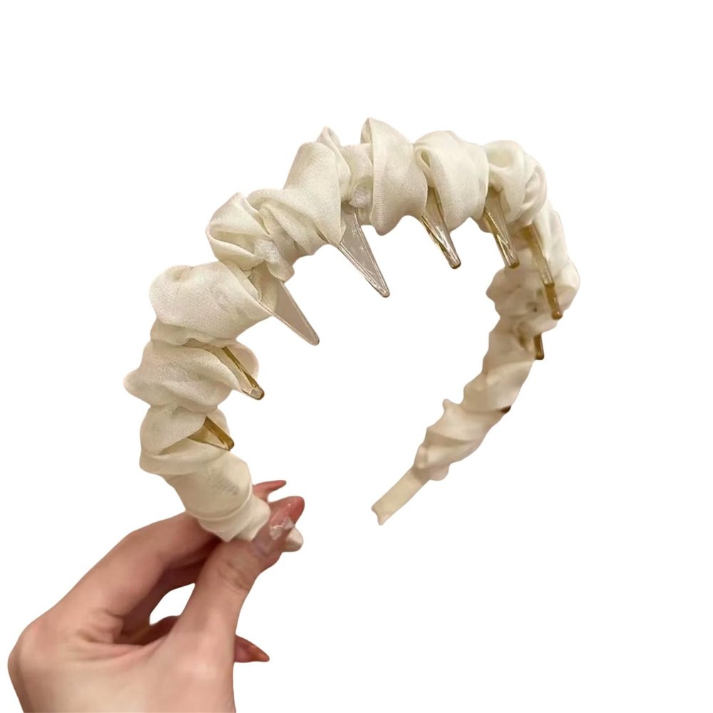 2025 New U Shape Fashion Tooth Hair Comb Headband, Elegant Braided Wavy Headband, Non Slip Hair Hairband for Women (S2 white,One size)