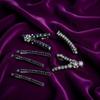 4Pcs Black Rhinestone Hair Clips - Shiny Crystal Barrettes and Bobby Pins | Sparkly Metal Hairpins for Women and Girls,Hair Accessories, Barrettes and Clips view 4