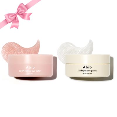 Abib PDRN & Collagen Eye Patch (60ea) Duo: Korean Under Eye Patches for Puffy and Dark Circles, Korean Skin Care Set