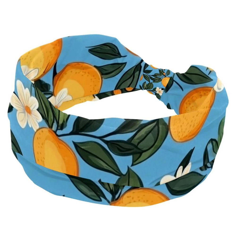 otnrnondcl Orange lemon Headband for Women Fashion Wide Hairband Yoga Workout Head Band Hair Accessories Band