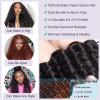 Deep Wave Bundles with Closure 24 26 28+20 Inch 4x4 HD Lace Closure, 13A Human Hair Bundles, Wet and Wavy 100% Brazilian Virgin Deep Curly 3 Bundles Human Hair Quick Weave Bundle for Women view 4