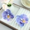Bohemian Artificial Orchid Hair Clips, 2 Pack Floral Alligator Barrettes, Hawaiian Style Hairpins, 3.54 inch Pearl Decorated Flower Accessories Summer Beach Wedding Floral Headwear (Dark blue) view 3