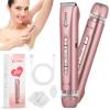 2 in 1 Women Electric Shaver Dual Head Bikini Trimmer for Women IPX7 Waterproof Wet & Dry Use Body Hair Trimmer and Facial Hair Remover for Bikini Underarm Leg Arm Body FaceRose Gold view 1