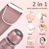 2 in 1 Women Electric Shaver Dual Head Bikini Trimmer for Women IPX7 Waterproof Wet & Dry Use Body Hair Trimmer and Facial Hair Remover for Bikini Underarm Leg Arm Body FaceRose Gold view 2