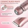 2 in 1 Women Electric Shaver Dual Head Bikini Trimmer for Women IPX7 Waterproof Wet & Dry Use Body Hair Trimmer and Facial Hair Remover for Bikini Underarm Leg Arm Body FaceRose Gold view 3