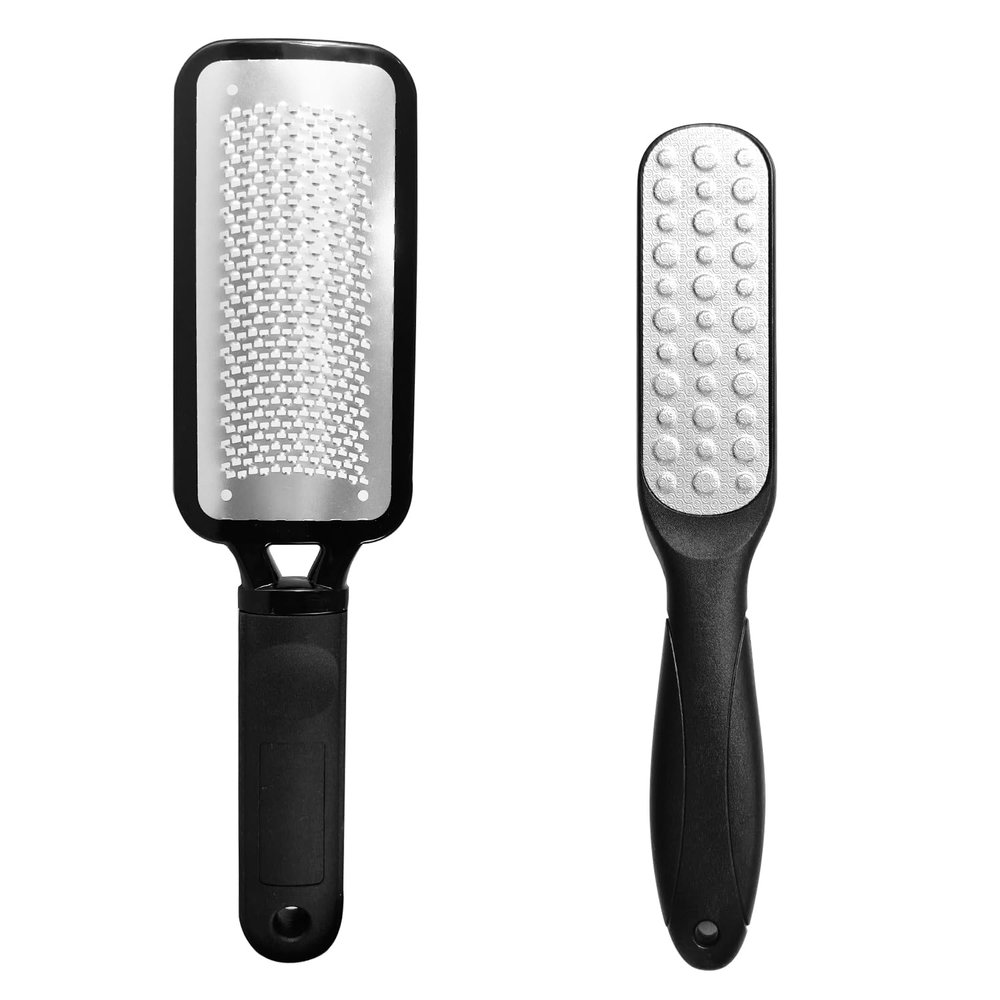 2 Pack Colossal Foot Files Kit Callus Remover Stainless Steel Dual Sided Foot Rasp Heel Scrubber Files Pedicure Tools